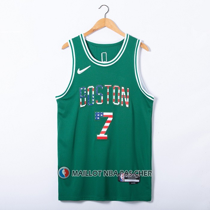 Maillot Boston Celtics Jaylen Brown NO 7 75th Bandera Edition Vert